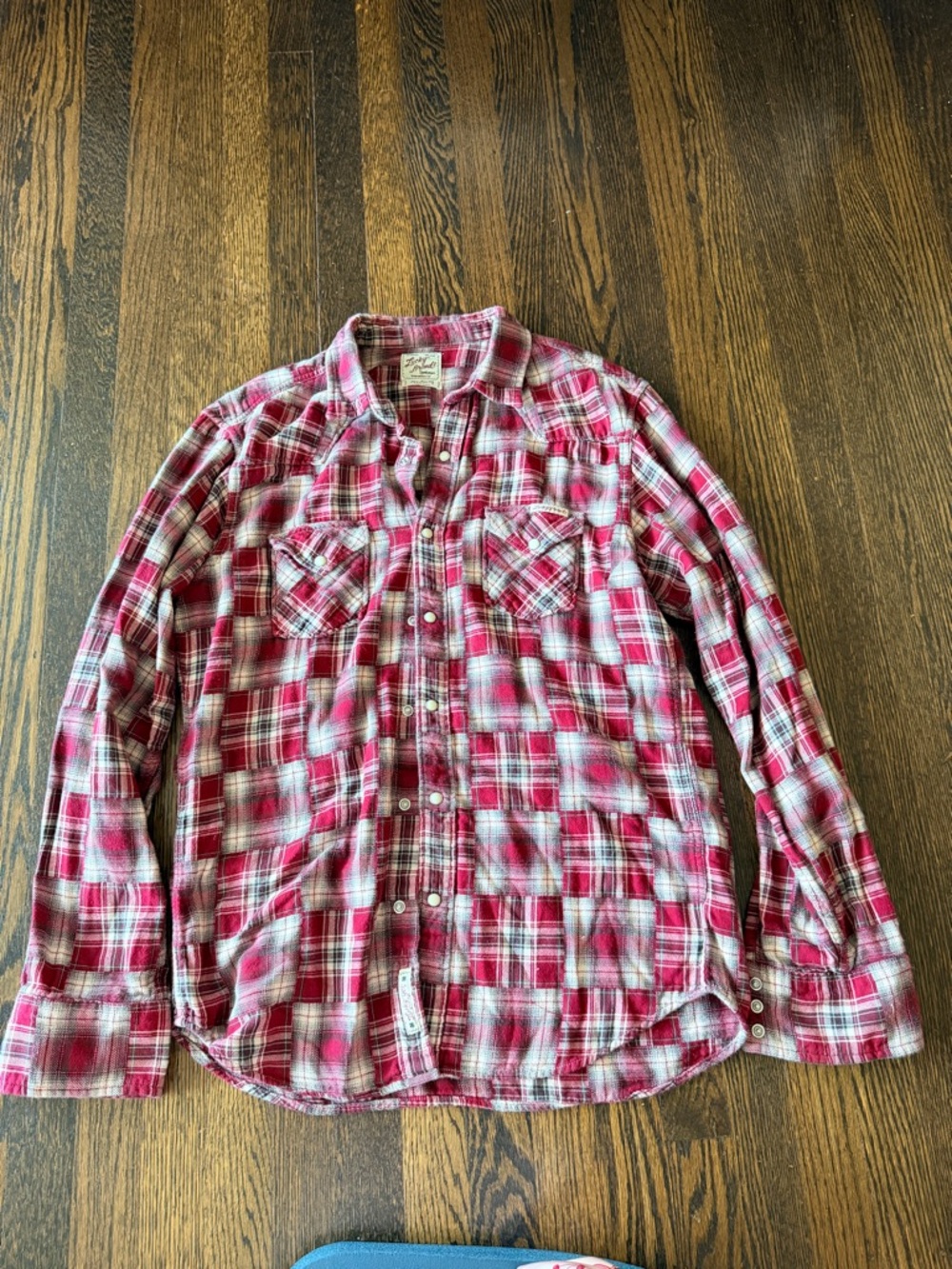 Lucky Brand Red Plaid Button-Front Casual Shirt medium